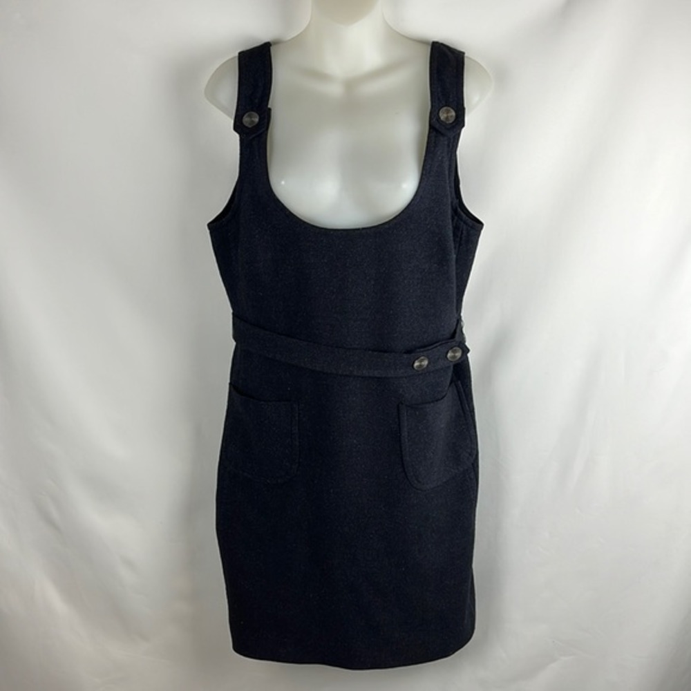 Trina Turk Jumper Belted Charcoal Grey Casual Dress with Pockets‎ Size 10